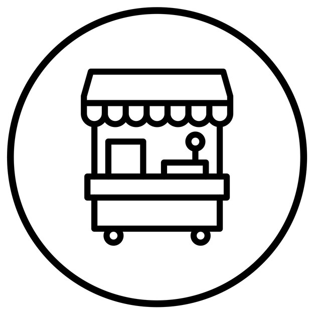 Ilustración del diseño del icono vectorial del puesto