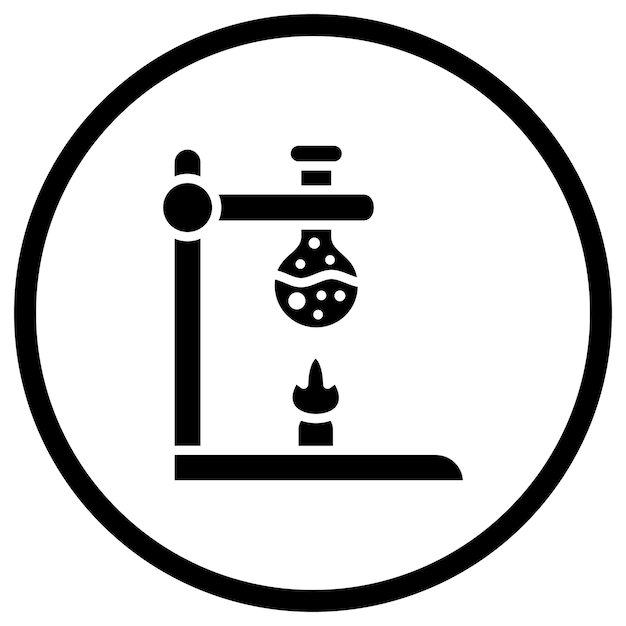 Ilustración del diseño del icono vectorial del quemador Bunsen