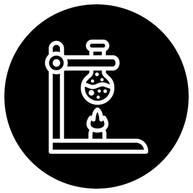 Ilustración del diseño del icono vectorial del quemador Bunsen
