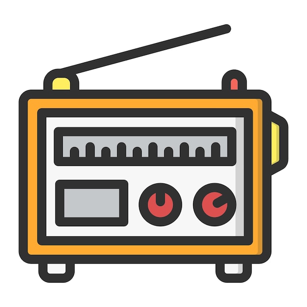 Vector ilustración del diseño del icono vectorial de radio