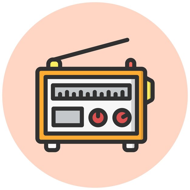 Ilustración del diseño del icono vectorial de radio