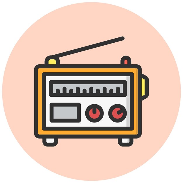 Vector ilustración del diseño del icono vectorial de radio