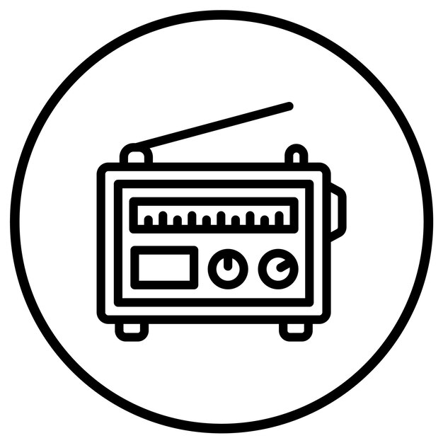 Ilustración del diseño del icono vectorial de radio
