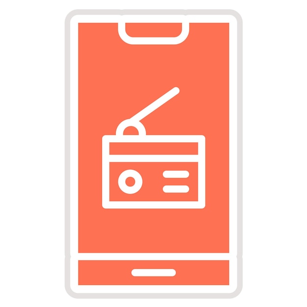 Ilustración del diseño del icono vectorial de radio