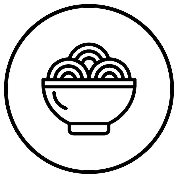 Ilustración del diseño del icono vectorial de Ramen