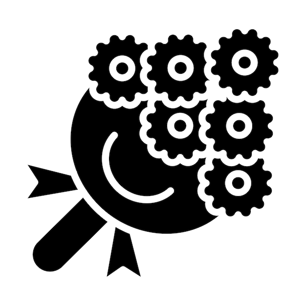 Ilustración del diseño del icono vectorial del ramo