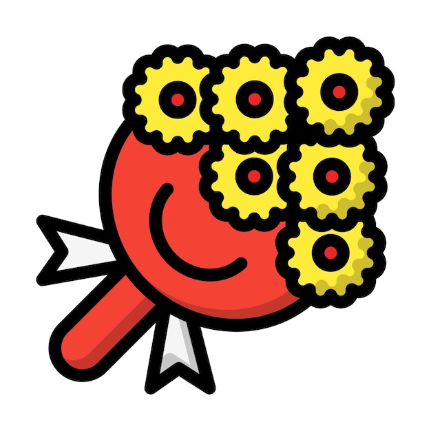 Ilustración del diseño del icono vectorial del ramo