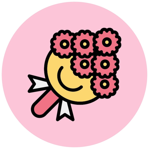Ilustración del diseño del icono vectorial del ramo