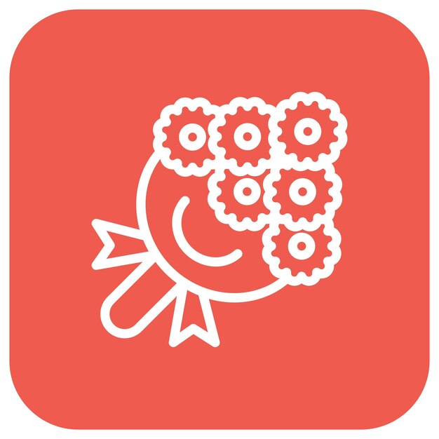 Ilustración del diseño del icono vectorial del ramo