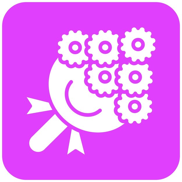 Ilustración del diseño del icono vectorial del ramo