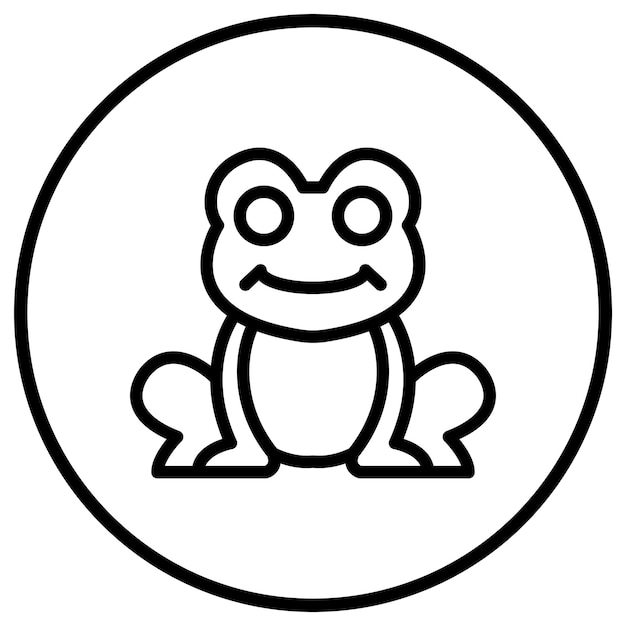 Ilustración del diseño del icono vectorial de la rana