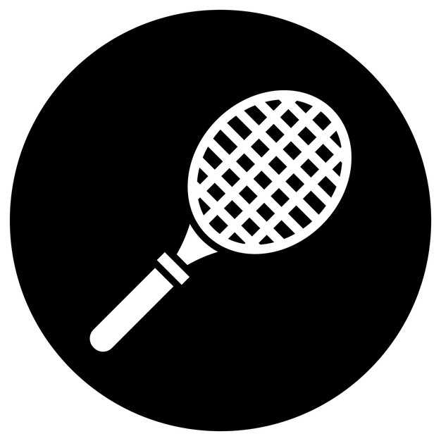 Ilustración del diseño del icono vectorial de la raqueta de tenis