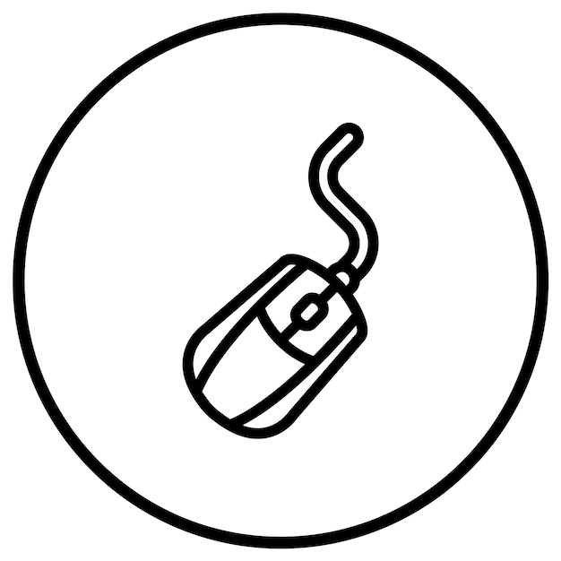 Ilustración del diseño del icono vectorial del ratón