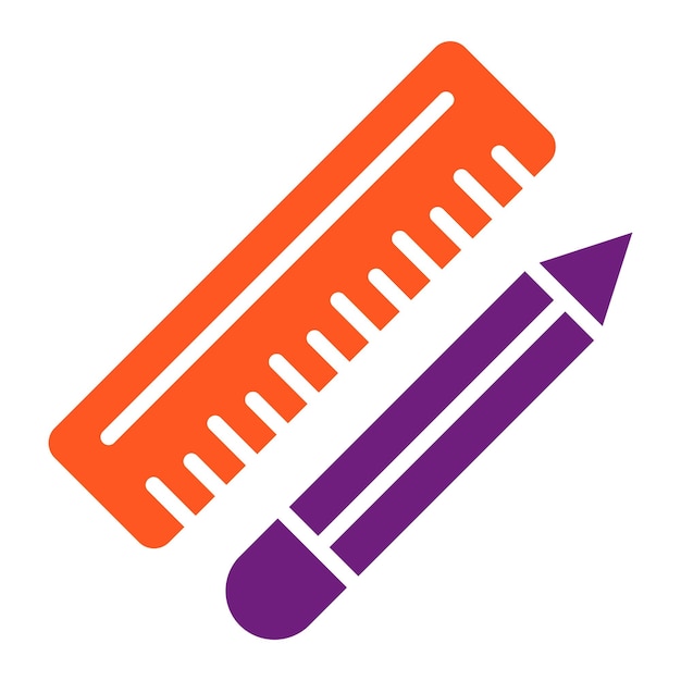 Ilustración del diseño del icono vectorial de la regla