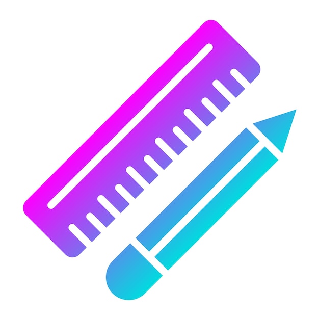 Ilustración del diseño del icono vectorial de la regla