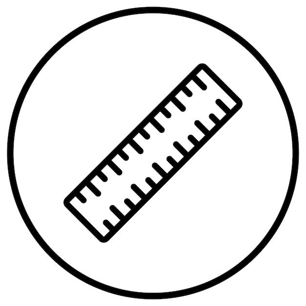 Ilustración del diseño del icono vectorial de la regla