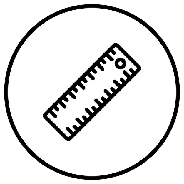 Ilustración del diseño del icono vectorial de la regla