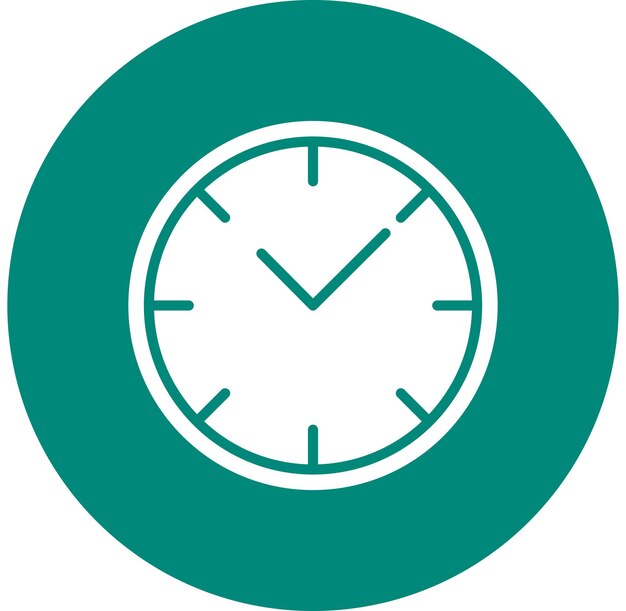 Ilustración del diseño del icono vectorial del reloj de pared