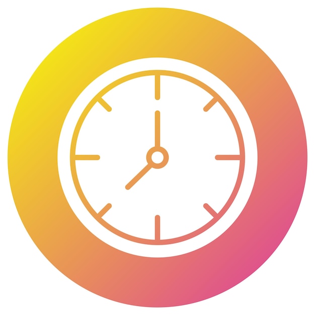 Ilustración del diseño del icono vectorial del reloj de pared