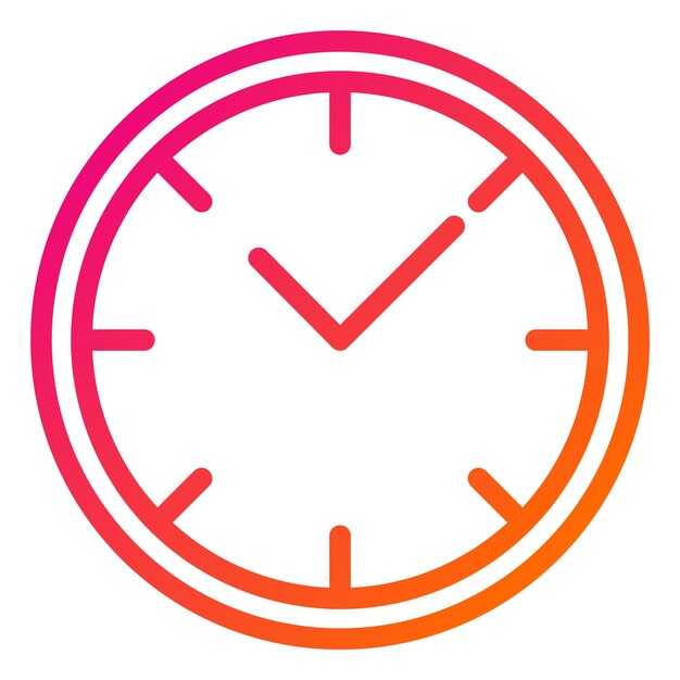 Ilustración del diseño del icono vectorial del reloj de pared