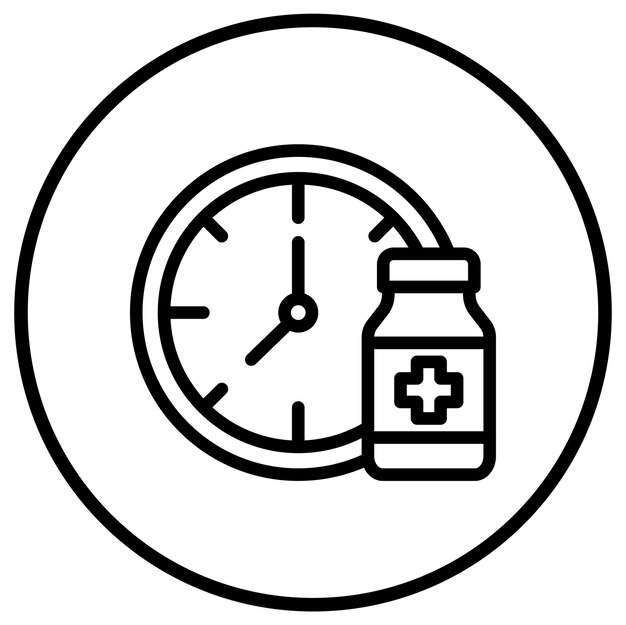 Ilustración del diseño del icono vectorial del reloj