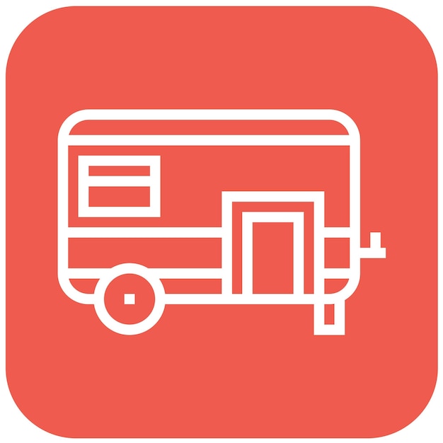 Ilustración del diseño del icono vectorial del remolque de viaje