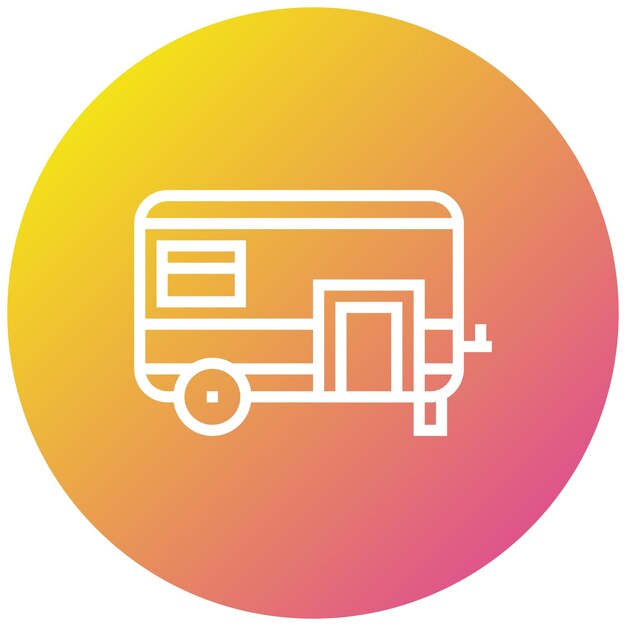 Ilustración del diseño del icono vectorial del remolque de viaje