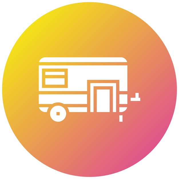 Ilustración del diseño del icono vectorial del remolque de viaje