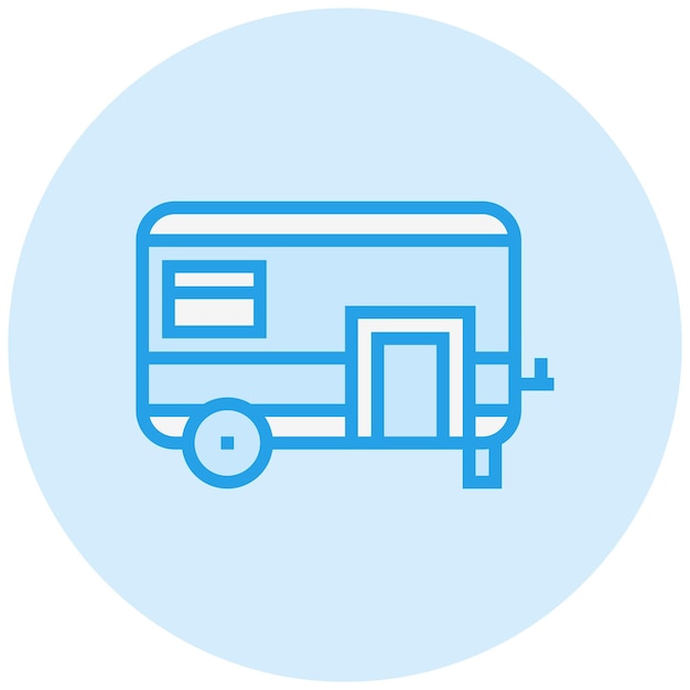 Ilustración del diseño del icono vectorial del remolque de viaje