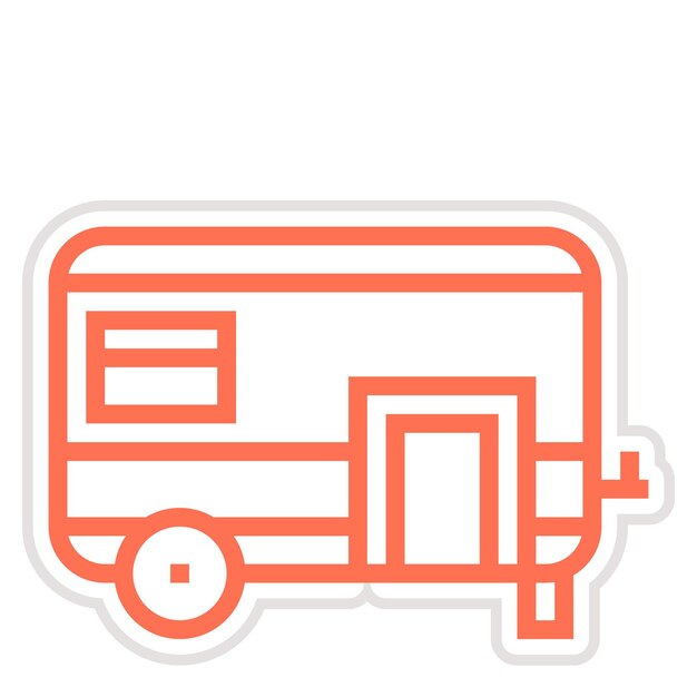 Ilustración del diseño del icono vectorial del remolque de viaje