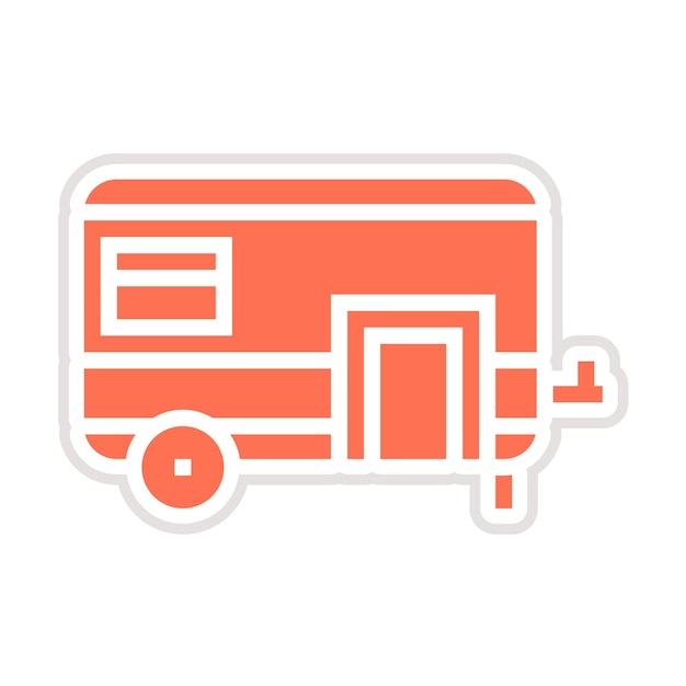 Ilustración del diseño del icono vectorial del remolque de viaje