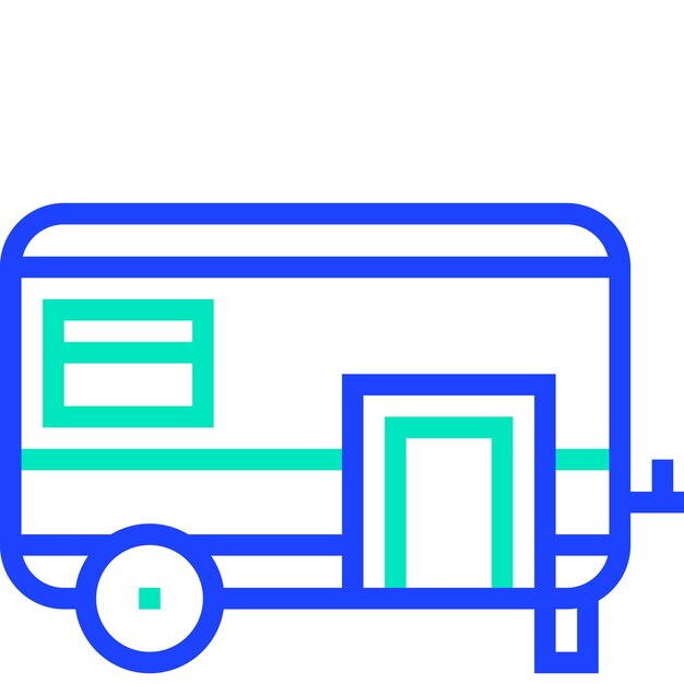 Ilustración del diseño del icono vectorial del remolque de viaje