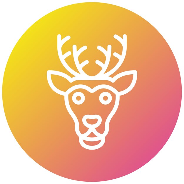 Ilustración del diseño del icono vectorial del reno