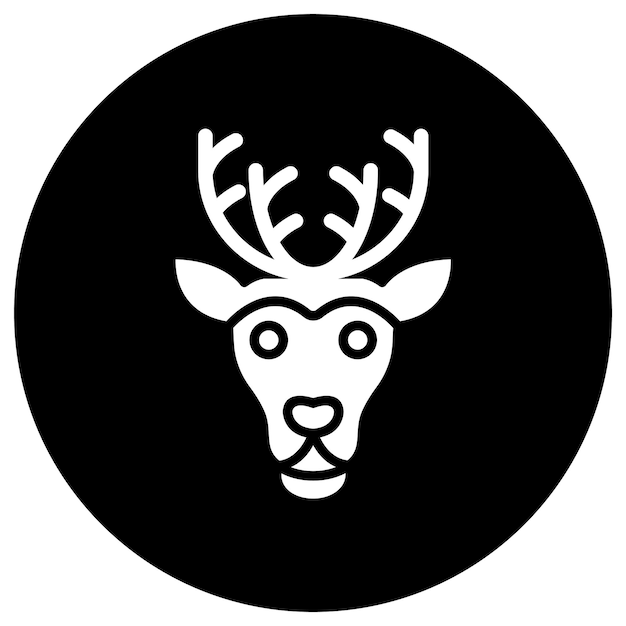 Ilustración del diseño del icono vectorial del reno