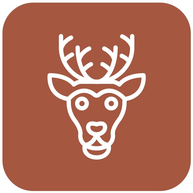 Ilustración del diseño del icono vectorial del reno