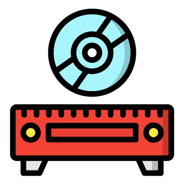 Vector ilustración del diseño del icono vectorial del reproductor de cd