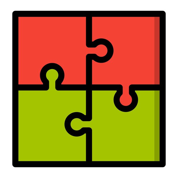 Ilustración del diseño del icono vectorial del rompecabezas