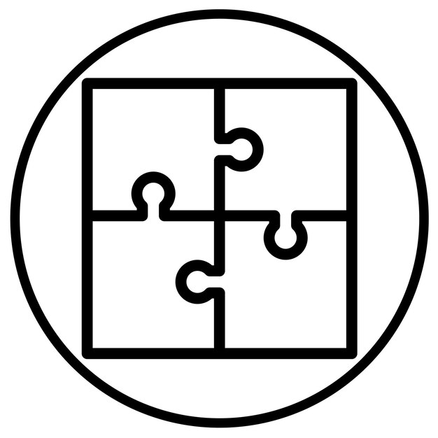Ilustración del diseño del icono vectorial del rompecabezas