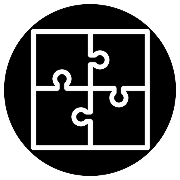Ilustración del diseño del icono vectorial del rompecabezas