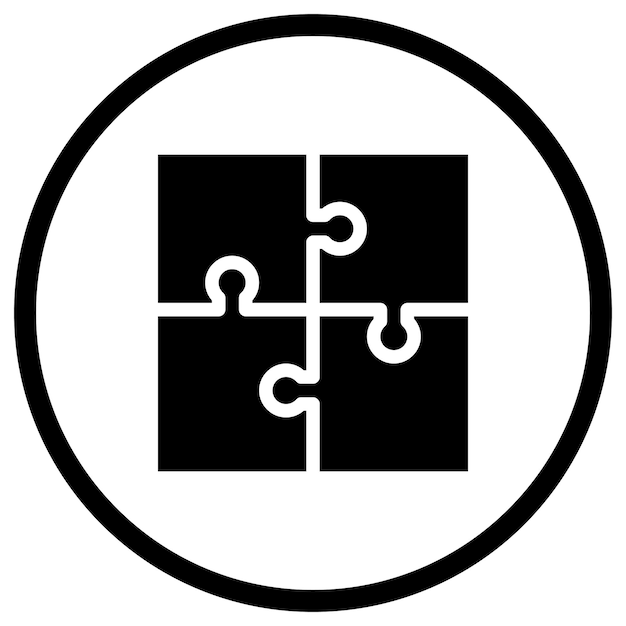 Ilustración del diseño del icono vectorial del rompecabezas