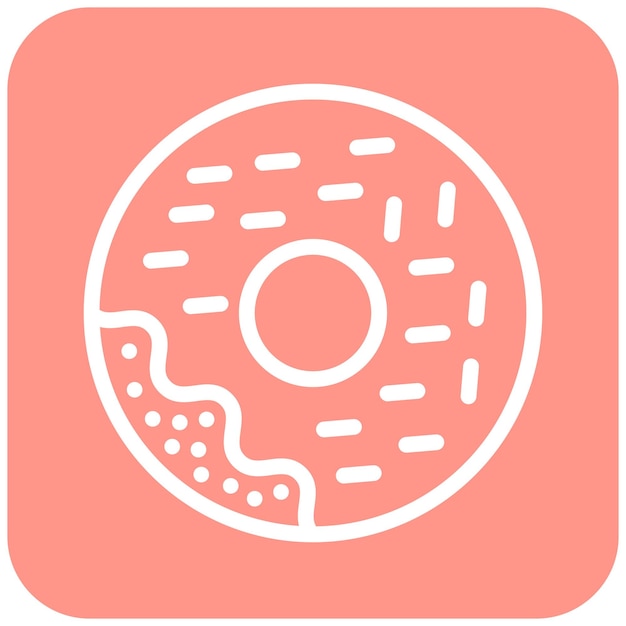 Ilustración del diseño del icono vectorial de la rosquilla