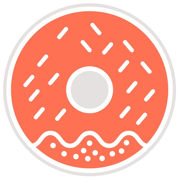 Ilustración del diseño del icono vectorial de la rosquilla