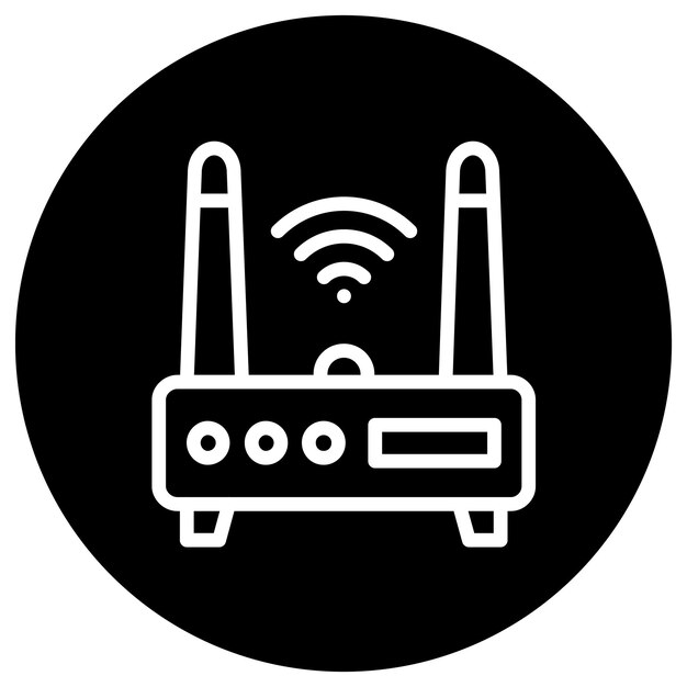 Ilustración del diseño del icono vectorial del router Wi-Fi