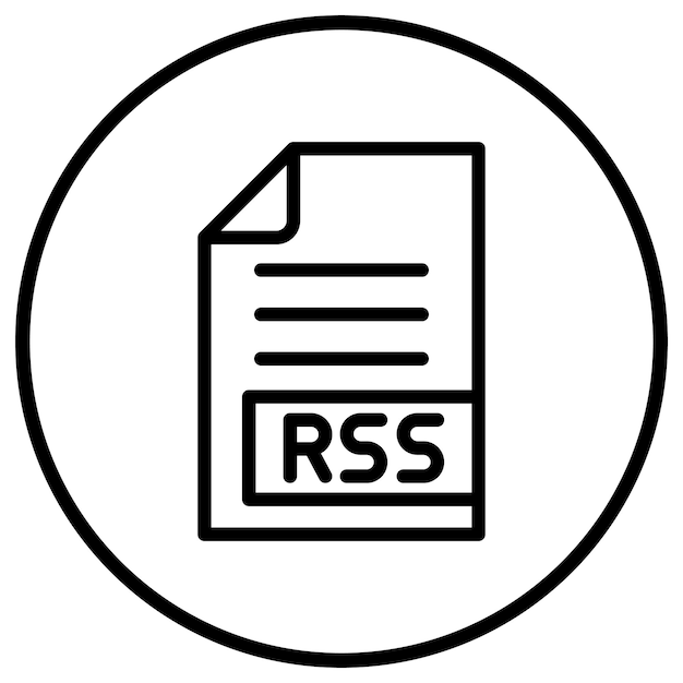 Ilustración del diseño del icono vectorial RSS