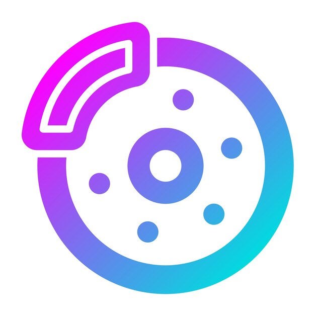 Ilustración del diseño del icono vectorial de ruptura del disco