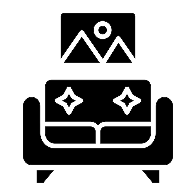 Ilustración del diseño del icono vectorial de la sala de estar