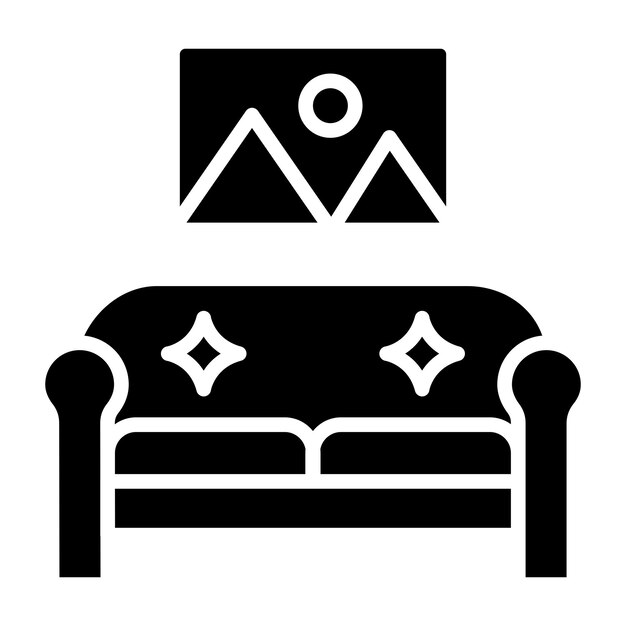 Ilustración del diseño del icono vectorial de la sala de estar