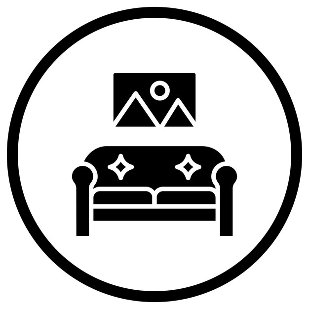 Ilustración del diseño del icono vectorial de la sala de estar