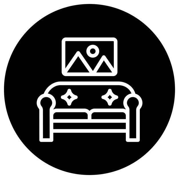 Ilustración del diseño del icono vectorial de la sala de estar