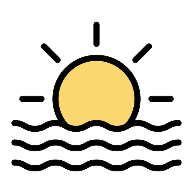 Ilustración del diseño del icono vectorial de la salida del sol